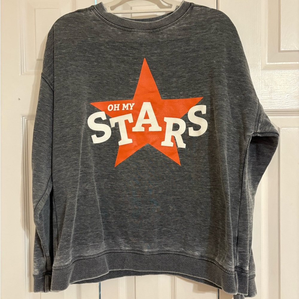 chicka-d Gray Sweatshirt with Orange Star Graphic